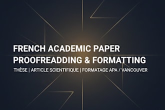 proofread, edit and format your french academic paper