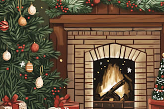 draw christmas couple family or pet portrait