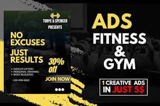 design bold energetic canva ad creatives for gyms and fitness brands