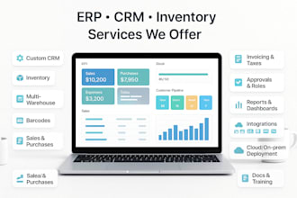 design erp CRM inventory software for your business