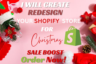 design redesign christmas shopify store  dropshipping store