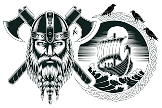 design custom viking tattoo and tshirt art