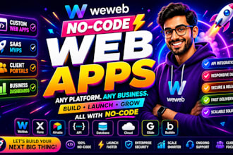 build custom weweb web app saas platform client portal and business dashboard