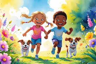 children book story book illustration for water color story book illustration