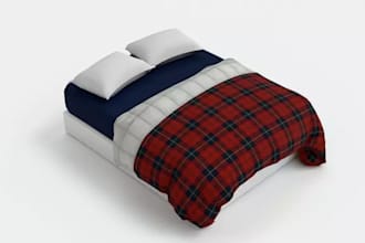 do realistic 3d models render for bedding, pillows, towels blankets, duvet,