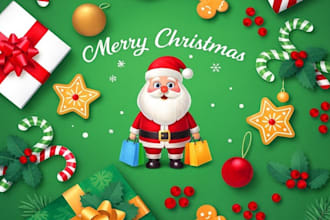 create professional christmas greeting cards an new year promotional banners