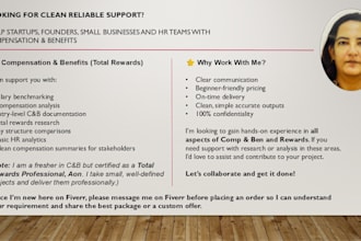 support your compensation benchmarking, salary reviews and rewards projects