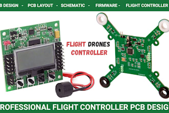 create pcb board for flight controller, drones, schematic and firmware