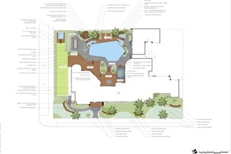 design hoa approval front yard landscape with 2d plan and 3d render