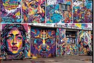 create graffiti pop art designs and murals