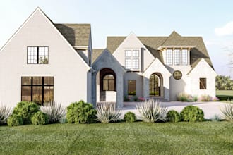 create a realistic 3d exterior model from 2d plans or elevations