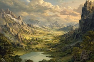 digitally paint fantasy landscape