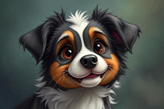 draw pet portrait with disney style