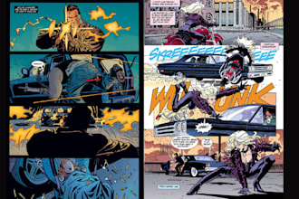 draw comic book, cartoon comic art, comic page illustration as comic artist