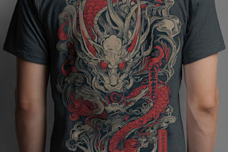 japanese and anime streetwear design for tshirt