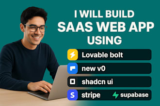 build lovable saas web app, lovable v0 base44 rork app, shadcnui stripe supabase
