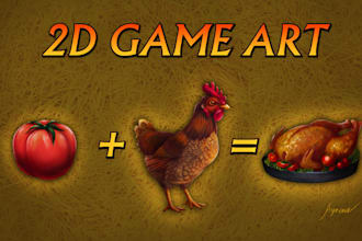 create wonderful 2d game assets, props, items, objects