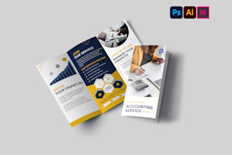 design trifold brochure, bifold brochure and business flyer