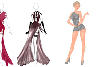 draw custom, modern outfit design concepts