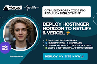 deploy hostinger horizon to netlify vercel rebuild fix github code export error