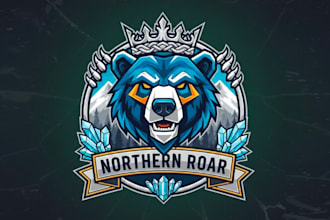 draw stunning bear mascot logo with unique style