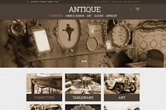 build squarespace antique store, furniture website jewelry, collectibles website