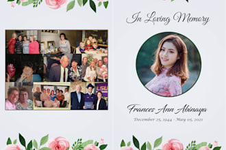 do event, funeral flyer, obituary and program in 3hrs
