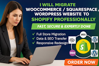 migrate woocommerce squarespace wordpress website to shopify website migration
