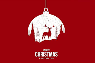 do modern unique christmas and happy new year logo design