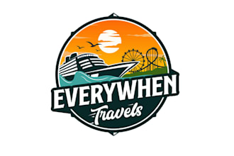 design unique tropical traveling logo