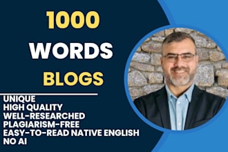 write 1000 words SEO blog articles as a native english writer in 48 hours