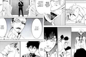 draw anime manga, comic manga, manga art illustration as manga artist
