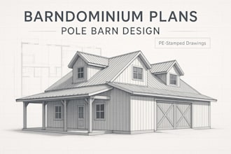 prepare barndominium and pole barn floor plan with pe stamp