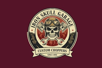 create skull mascot logo design with unlimited review