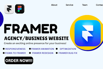 develop framer business agency website, framer website, framer portfolio design
