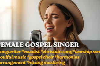 be your female gospel singer songwriter and full music producer for ministry