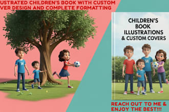 draw childrens storybook illustrations, custom hand drawn cover