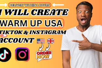 create usa tiktok, warm up instagram, usa facebook account, tiktok ads account