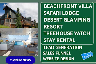 generate beachfront villas safari lodges desert glamping treehouse rentals lead