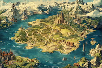 design 2d fantasy dnd map, battle map inkarnate map