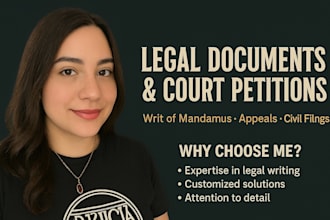 draft writ of mandamus, court petition, legal petitions, and appeal documents