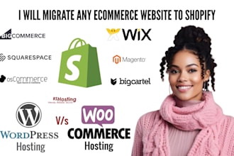 migrate any ecommerce website to shopify with full store transfer and setup