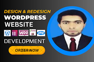 design or development your wordpress website using elementor or any page builder