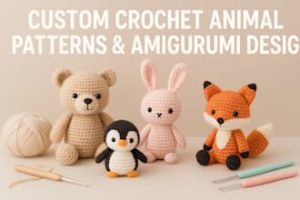 plush crochet animal pattern character design amigurumi toys stuffed animal doll