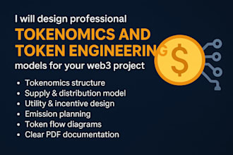 design professional tokenomics ,token engineering models for your web3 project
