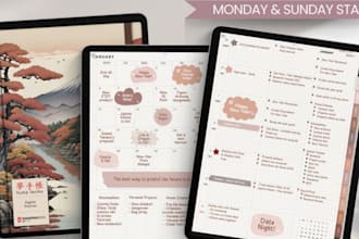 etsy digital planner, hyperlinked planner, etsy digital product, digital journal