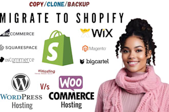 shopify migration wordpress to shopify wix to shopify woocommerce etsy migration