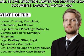 prepare civil law court documents and litigation paperwork