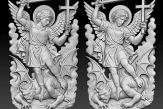 sculpt 3d bas relief,religious art relief,3d printable medallion,cnc carving,stl