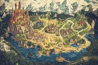 create world maps, city maps, fantasy maps,  project